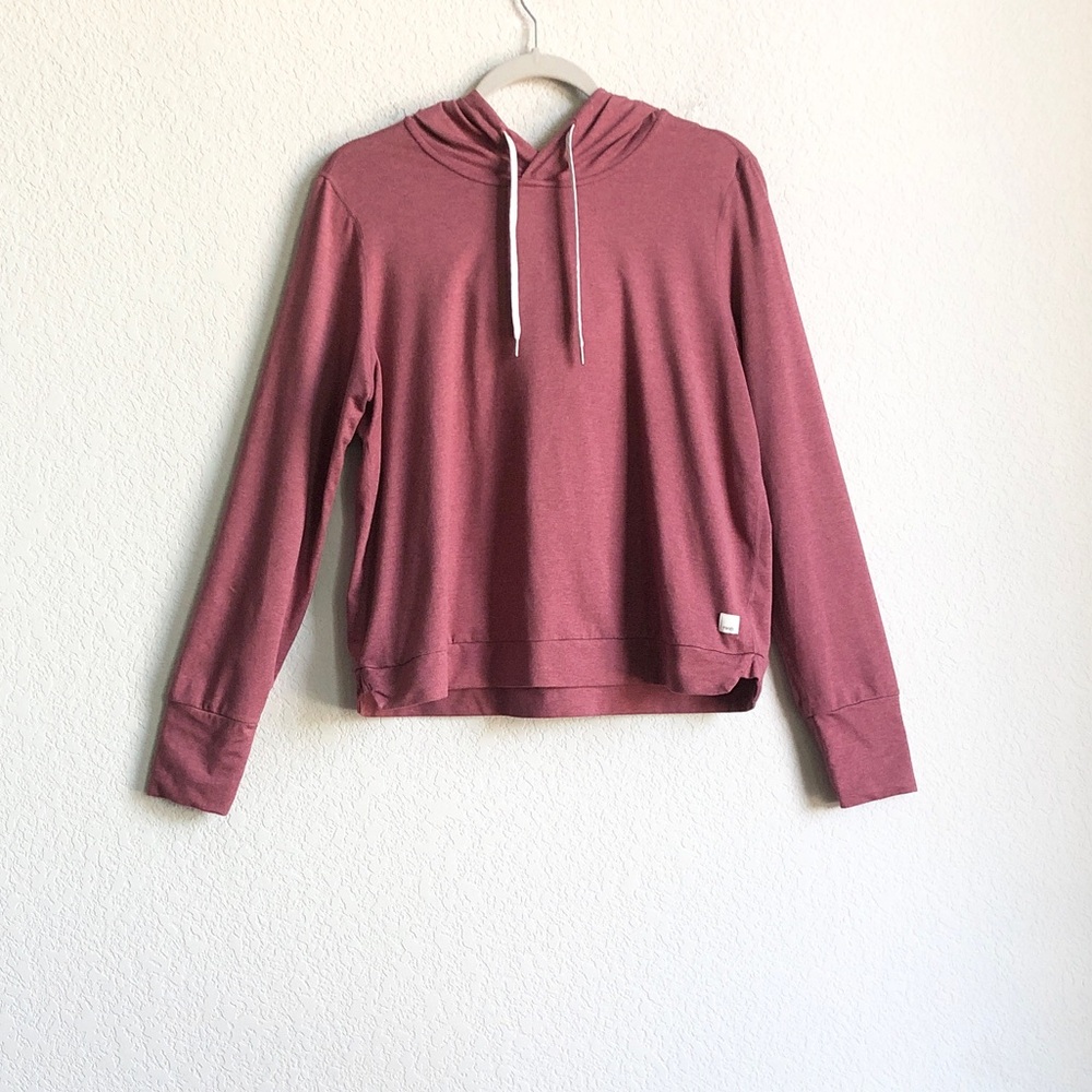 Vuori Womens Halo Essential Hoodie Red Heather Large VW226